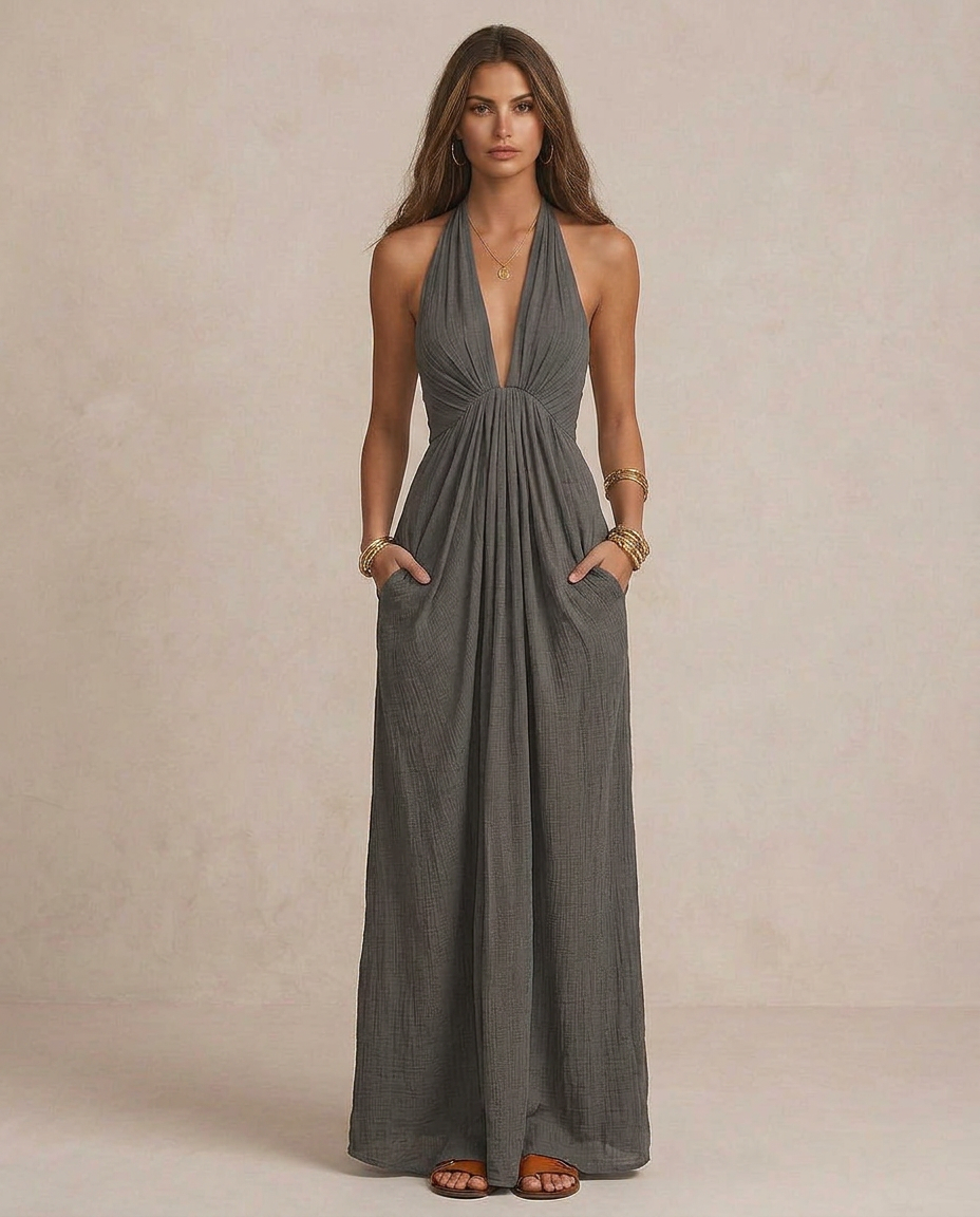 GIULIA | Maxi Sukienka Drapowana