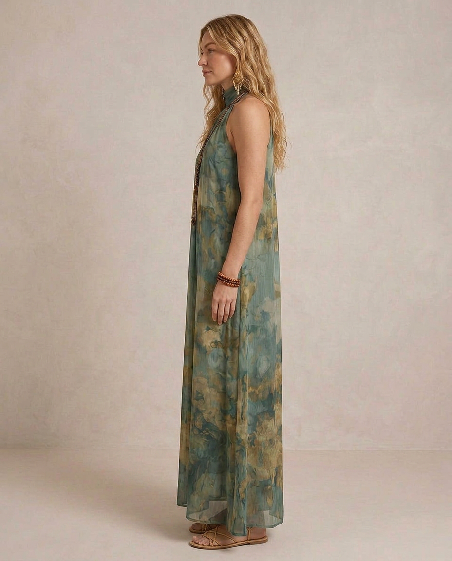 FLORA | Maxi Sukienka Chiffon Kwiatowa Boho